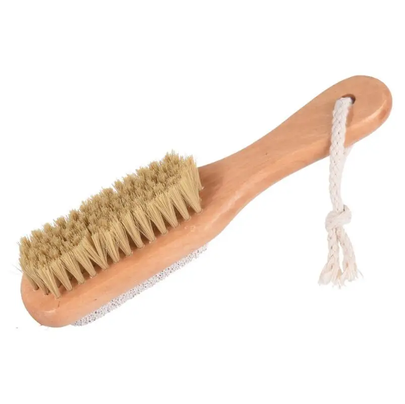 2 in 1 Natural Body or Foot Exfoliating SPA Brush Double Side with Nature Pumice Stone and Soft Bristle LX6410 | Дом и сад