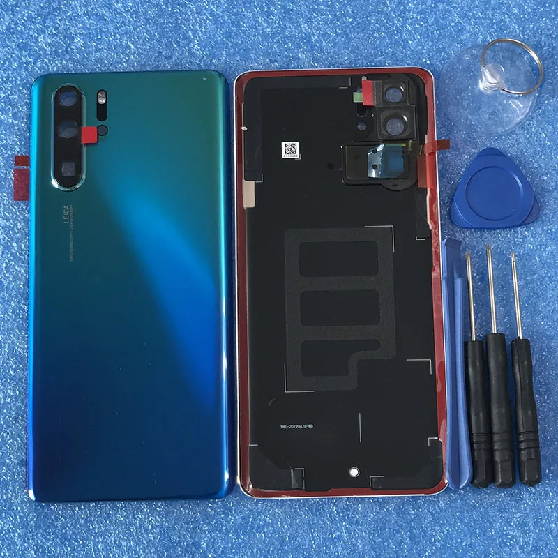 Для 6,4" huawei P30 Pro Axisinternational стеклянная задняя крышка для батареи Чехол для задней панели+ стеклянная линза+ вспышка+ оригинальная наклейка