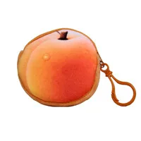 Yellow peach 1 шт., мини 3D кошелек для монет с фруктами, модная женская сумка для денег, мини сумочка, сумка для ключей, женский маленький кошелек на молнии, кошелек для девочек, 7 типов - Цвет: Yellow peach