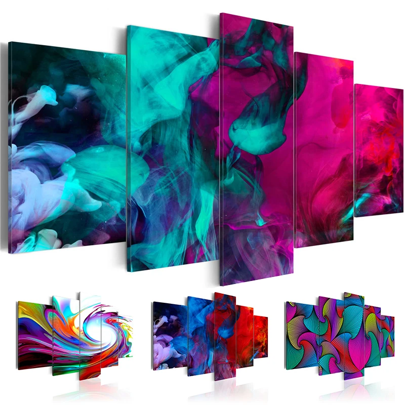 Фоторамка романтическая Холст 5 шт. HD плакаты и принты смешанные красочные обои