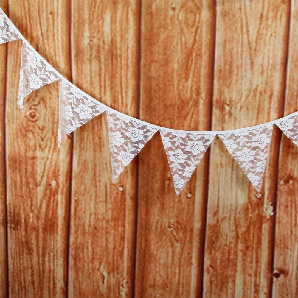 12 флаги 3.2 м белый Кружево хлопок Ткань овсянка Вымпел флаг баннеры Свадьба деко