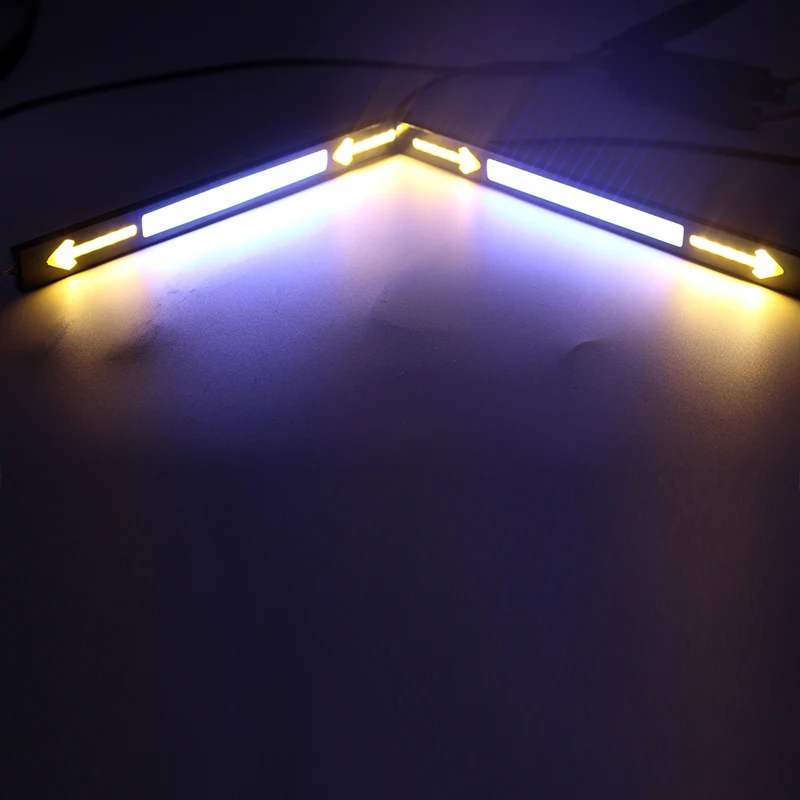 MON-SU 2pcs Car Turn Signal Lights Lamps Decorative Lamp Styling Driving Day Running Light Waterproof COB Time Work | Автомобили и