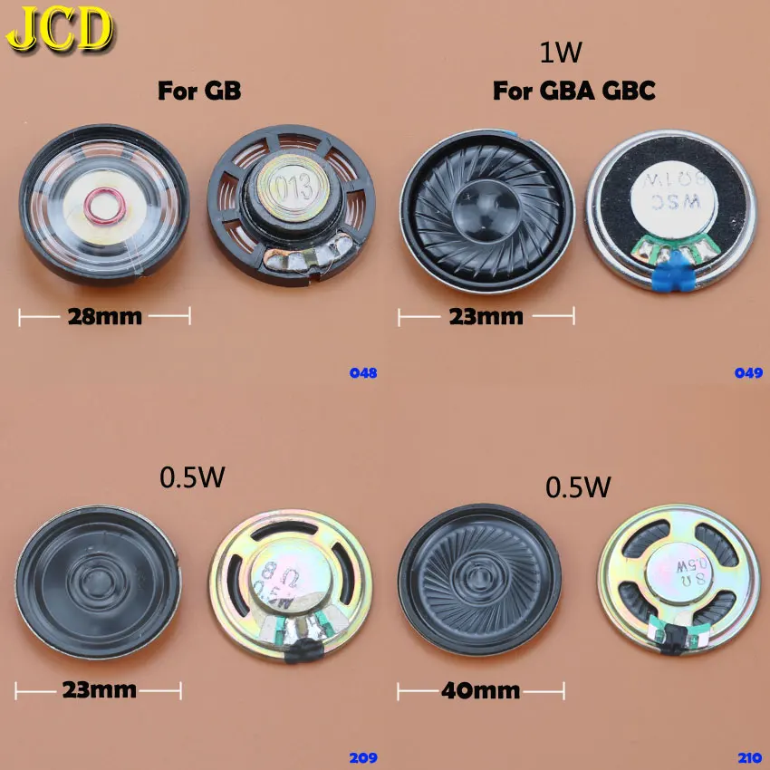JCD 1PCS 23MM 28MM 40MM Replacement Speaker Loudspeaker For Nintend Game Boy Color Advance For GBO GB GBC GBA Video Speakers