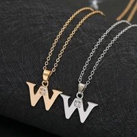 tiny swirl initial alphabet letter w charm necklace 26 english cursive luxury monogram name letters word chain necklaces jewelry