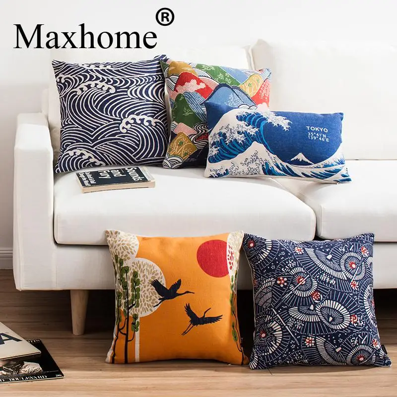 Японский стиль Ukiyo Ретро наволочка Fuji Mountain декоративные подушки для диванов
