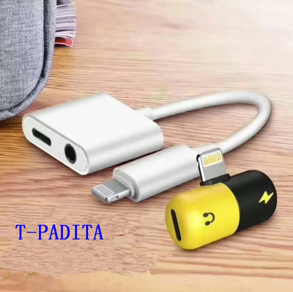 T-PADITA for iphone lightning adapter charging and listening at the same time Charger Audio mini Adapter iPhone7/8/7P/8P/X | Мобильные