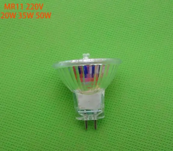 1 шт. галогенная лампа MR11 220V 35W 50W светодиоидная лампа с регулируемой яркостью света пятна Стекло 35 мм светильники установку настенный светильник