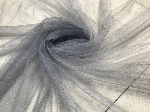 grey Градиент цвета звездное небо сетка с блестками пряжа Бронзирующая спрей порошок блесток прозрачные платья Тюль Ткань для женщин платье одежда - Цвет: grey