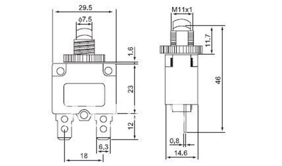 Термовыключатель защита от перегрузки Кнопка мульти выключатель тока +