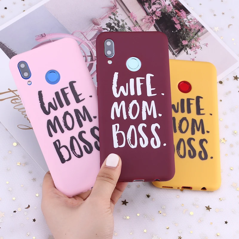 

For Huawei Honor Mate 10 20 Nova P20 P30 P40 P Smart Classic Wife Mom Boss Girl Candy Silicone Phone Case Cover Capa Fundas