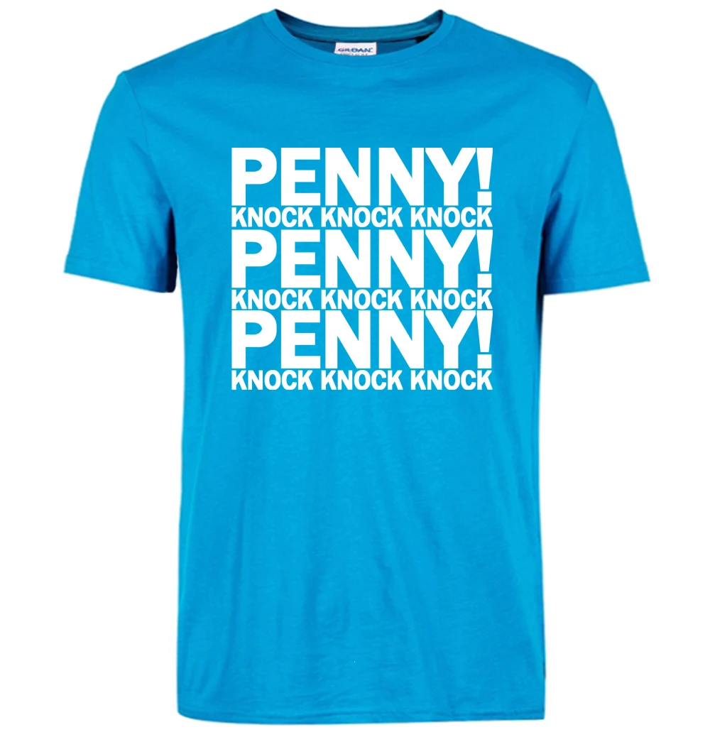 Лидер продаж, мужские футболки с надписью The Big Bang Theory PENNY KNOCK, высококачественные хипстерские футболки из хлопка, 8 цветов, Camisetas Hombre