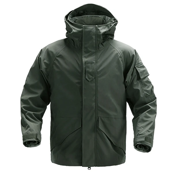 CQB Outdoor Sports Tactical Camping 2-piece set Winter Jacket Men's Skiing Clothes Windproof Warm Jacket for Hiking Hunting - Цвет: Arm Green