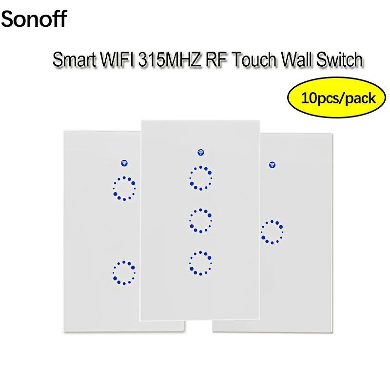 10 шт. Sonoff T1 нам 1/2/3 Smart Wi Fi настенный выключатель света/Wifi/315RF/APP пульт