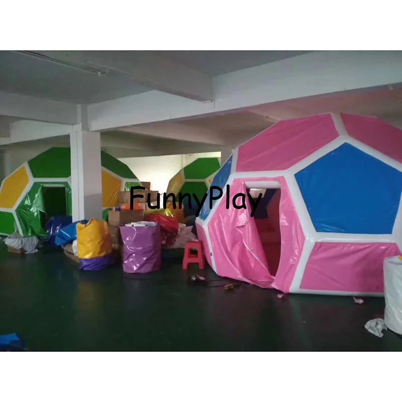 Kaufen Aufblasbare Partei Camping Zelt Rasen Blase Zelt Fußball Fußball Form Net Riesen Klar Dome Urlaub Garten Haus