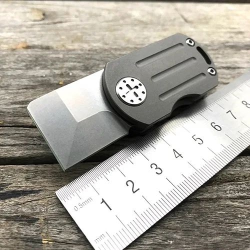 Складной нож LDT ODT, настоящее лезвие M390, титановая ручка, флиппер, мини инструменты для повседневного использования, ножи для выживания на природе, Карманный Брелок - Цвет: Sliver Titanium