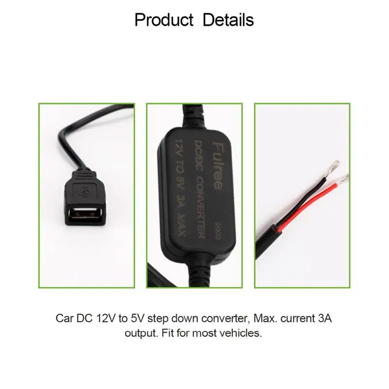 Адаптер USB Onever с двойным напряжением от 12 В до 5 15 Вт преобразователь 3A двойной
