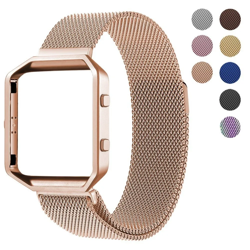 Для Fitbit Blaze аксессуар для часов Oitom Рамка Корпус+ Миланская петля Stailess стальной ремешок для Fitbit Blaze Смарт часы фитнес