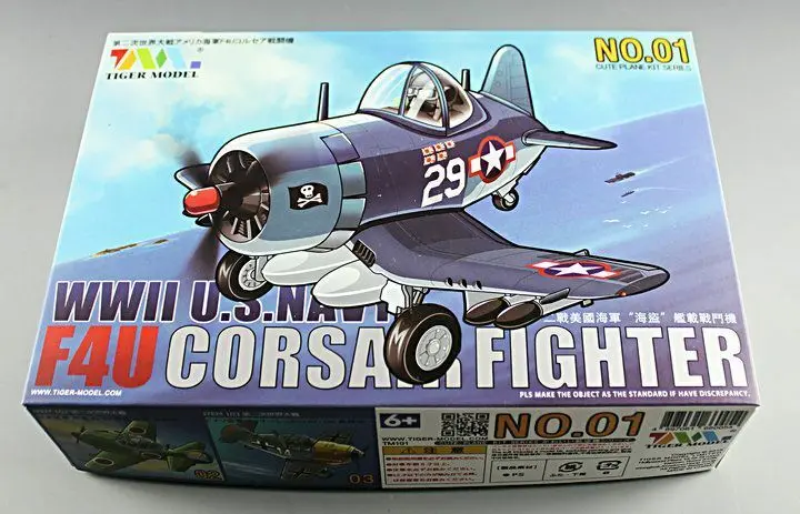 Tiger Model 101 WWII US Navy F4U Corsair Fighter Q Edition Cute Series Plastic Airplane Aircraft Assembly Kit | Игрушки и хобби