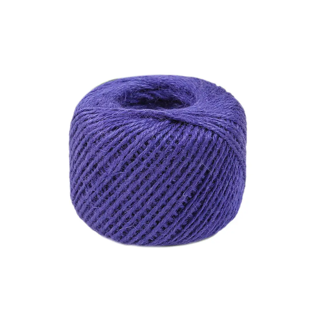 Purple 50 м натуральная Мешковина Hessian джутовый шнур-шпагат пеньковая веревка струна подарочная упаковка струны Рождество для мероприятий и вечеринок - Цвет: Purple