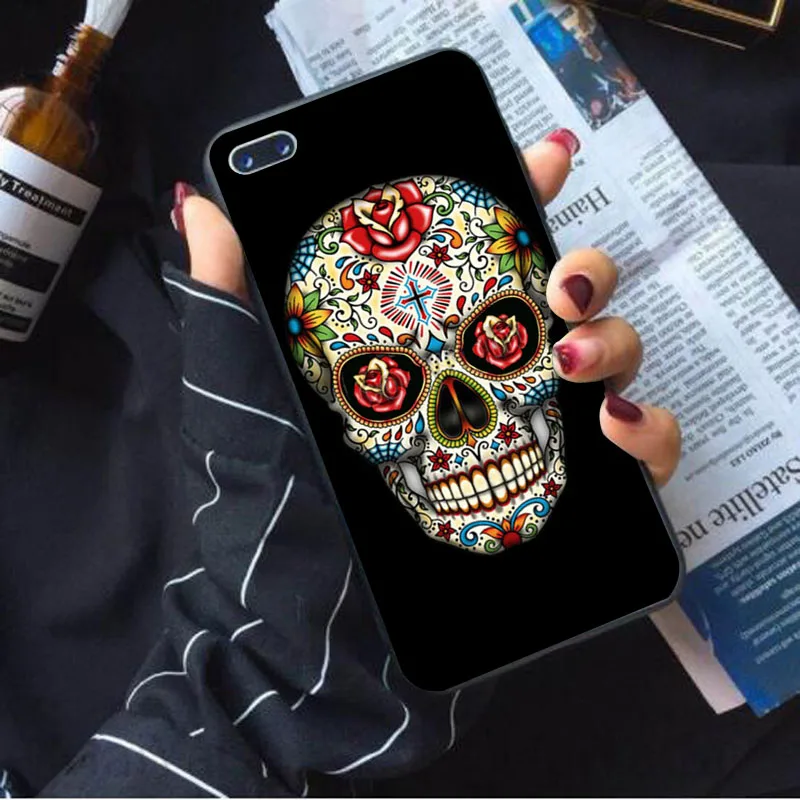IMIDO Grim Reaper Череп Скелет Капа дизайн черный силиконовый чехол для iPhone Apple 5 6 7 8 5/6s X XS