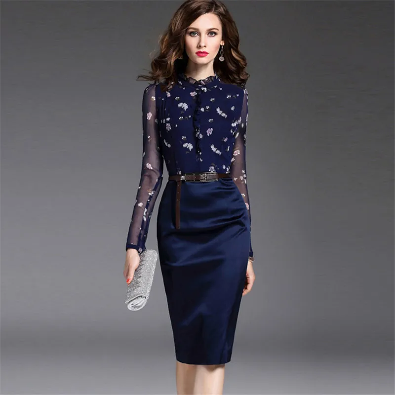 Женские платья сетки с длинным рукавом платье роскошную одежду Для женщин Bodycon