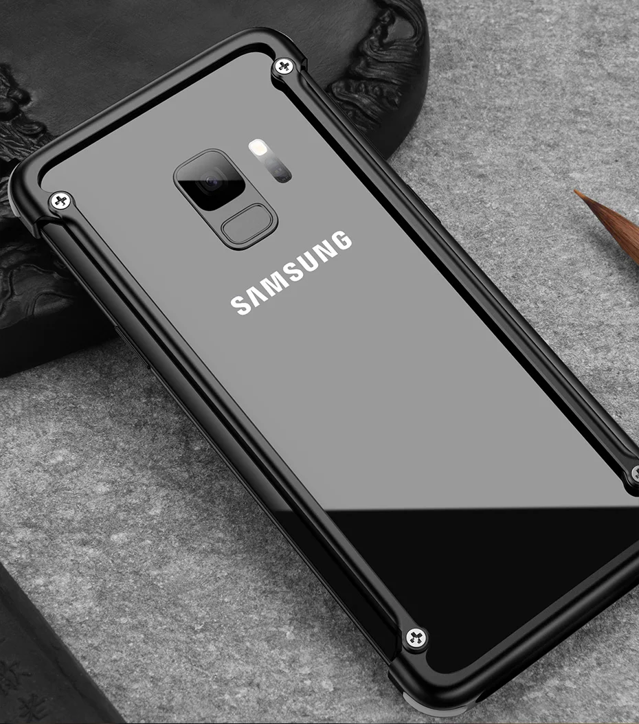 Oatsbasf водителя металлический корпус для Samsung Galaxy S9 личности водителя В виде ракушки для Galaxy S9 плюс металлический бампер чехол