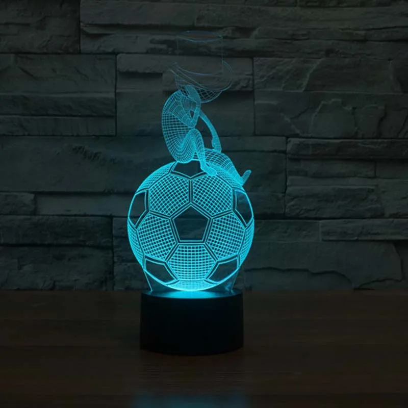 3D ночсветильник с надписью &quotThinking Football&quot светодиодная лампа для детской