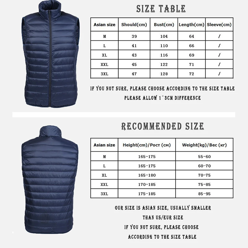 

2021 New Winter Warm Vest Men Breathable Sleeveless Jacket Autumn Ultralight Windproof Warm Vest Male Slim Coat Waistcoat