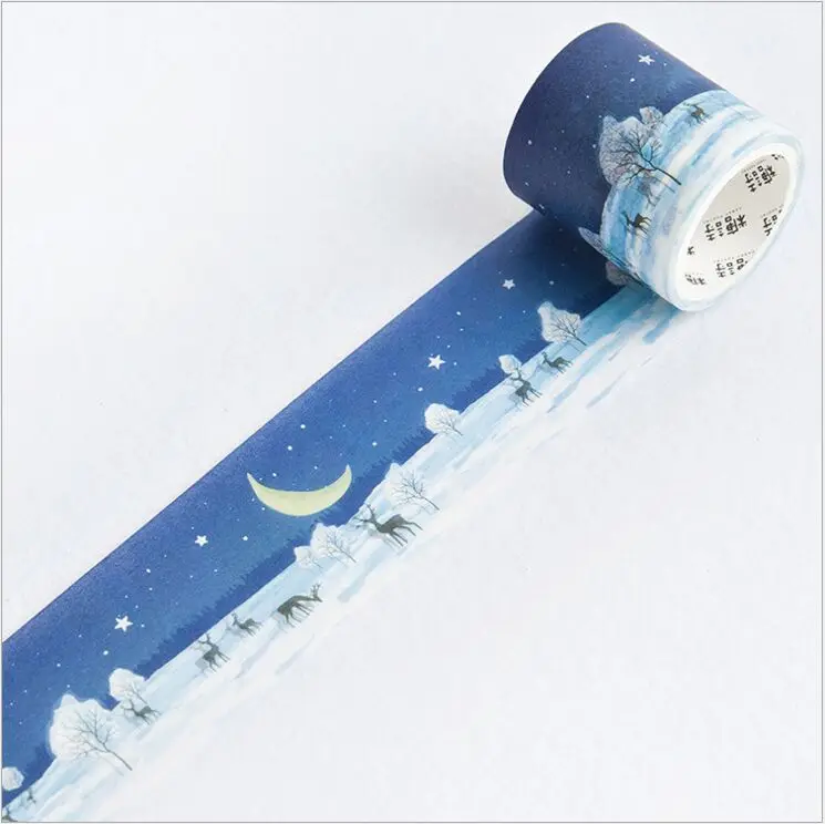 Новогоднее рождественское подарок зимний Лось Jingle Снежинка лента для декорации