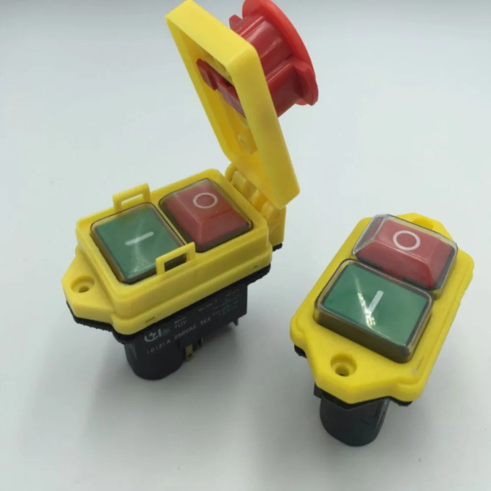 Двухкнопочный водостойкий 5-контактный мгновенный электромагнитный переключатель CK21 IP54 250VAC 16A(12)A 5E4 режущий станок