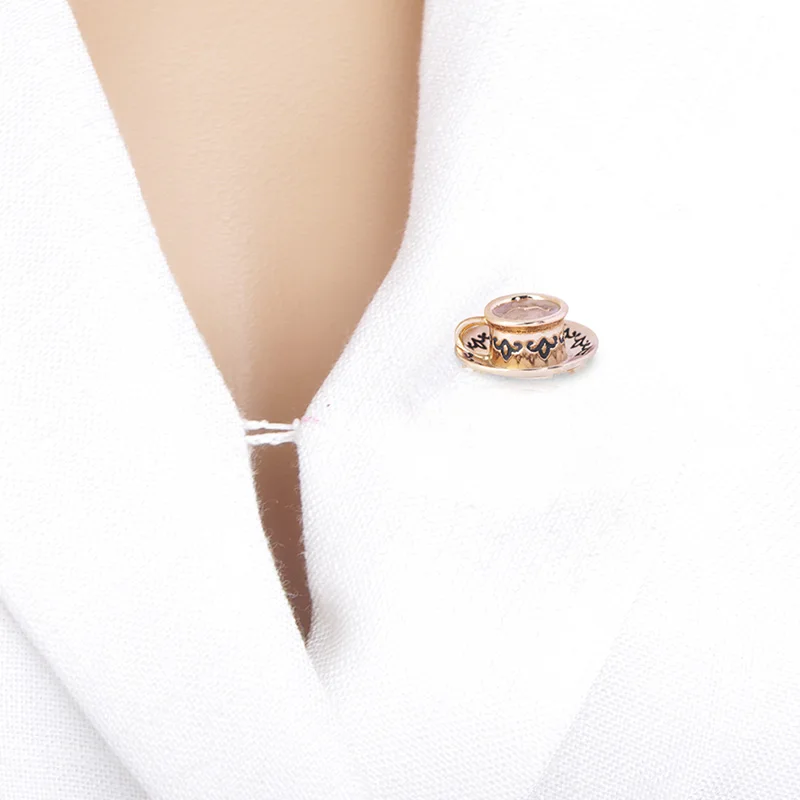 Винтажные эмалированные булавки Funmor в виде кофейной чашки сплав броши для женщин