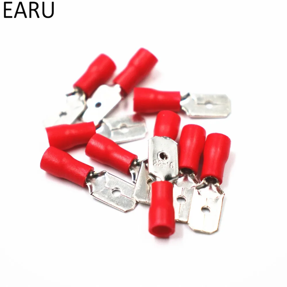 100 шт. красный женский и мужской соединитель для кабеля|connector f|spade wire connectorspade terminal