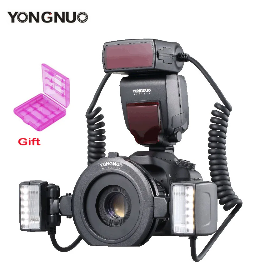 Yongnuo YN24EX фотовспышка для макро вспышки камер Canon EOS 1Dx 5D3 6D 7D 70D 80D с 2 головками + 4