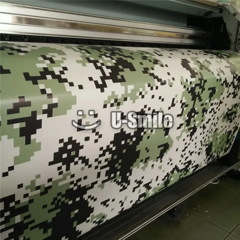 Digital Camouflage Vinyl Car Wrap Military Green Pixel Pattern Camo Film Full Truck Vehicle Decal Sheet 1.52X30M | Автомобили и