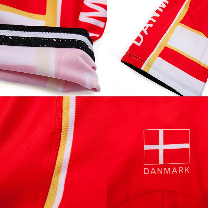 2021 команда Danmark Велоспорт Джерси 9D Комплект Нагрудник MTB Униформа велосипедная