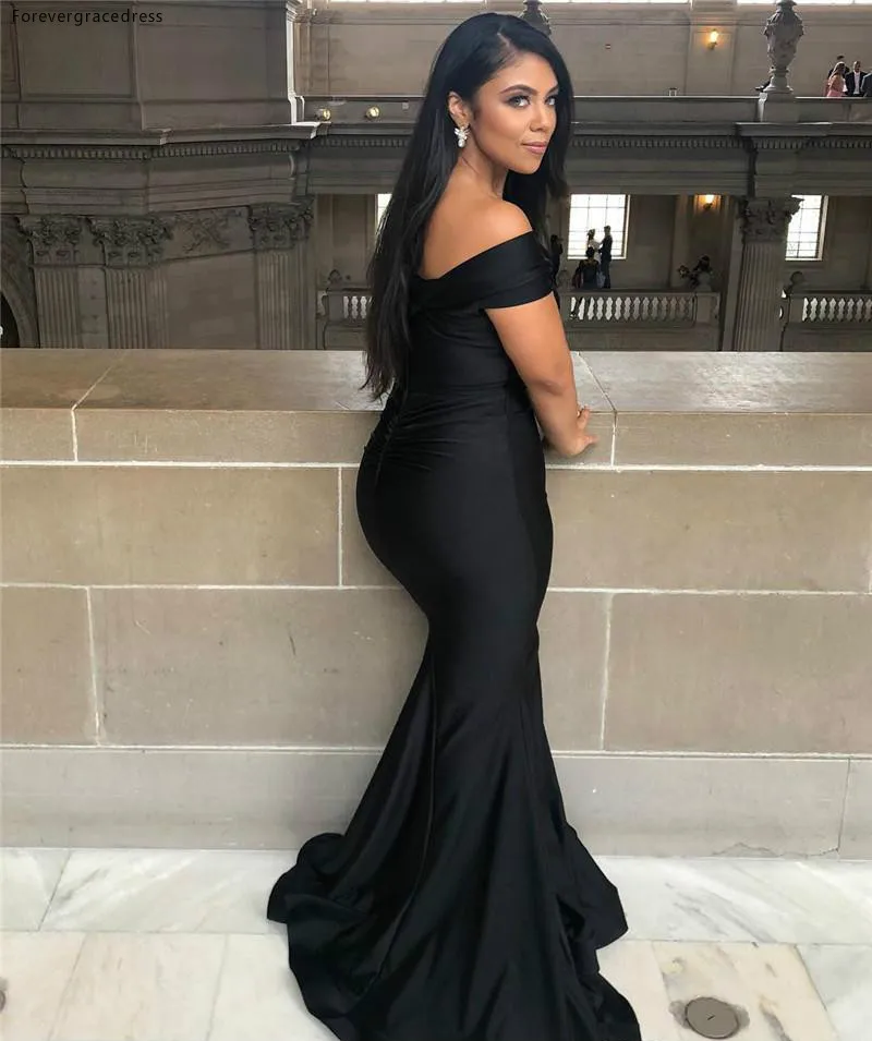 2019 Black Bridesmaid Dress Cheap Off Shoulder Summer Country Garden Formal Wedding Party Guest Maid of Honor Gown Plus Size | Свадьбы и