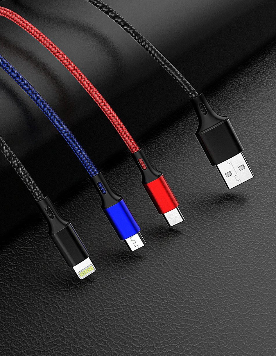NOHON 3 в 1 зарядный кабель Micro USB 8 Pin для iPhone X 8 7 XS MAX XR Plus type C освещение для Xiaomi huawei 3.5A зарядный кабель