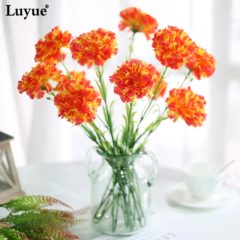 artificial flowers flower carnation silk branch wedding Bridal Bouquet Fall Vivid Fake Flowers For Wedding Home Decoration