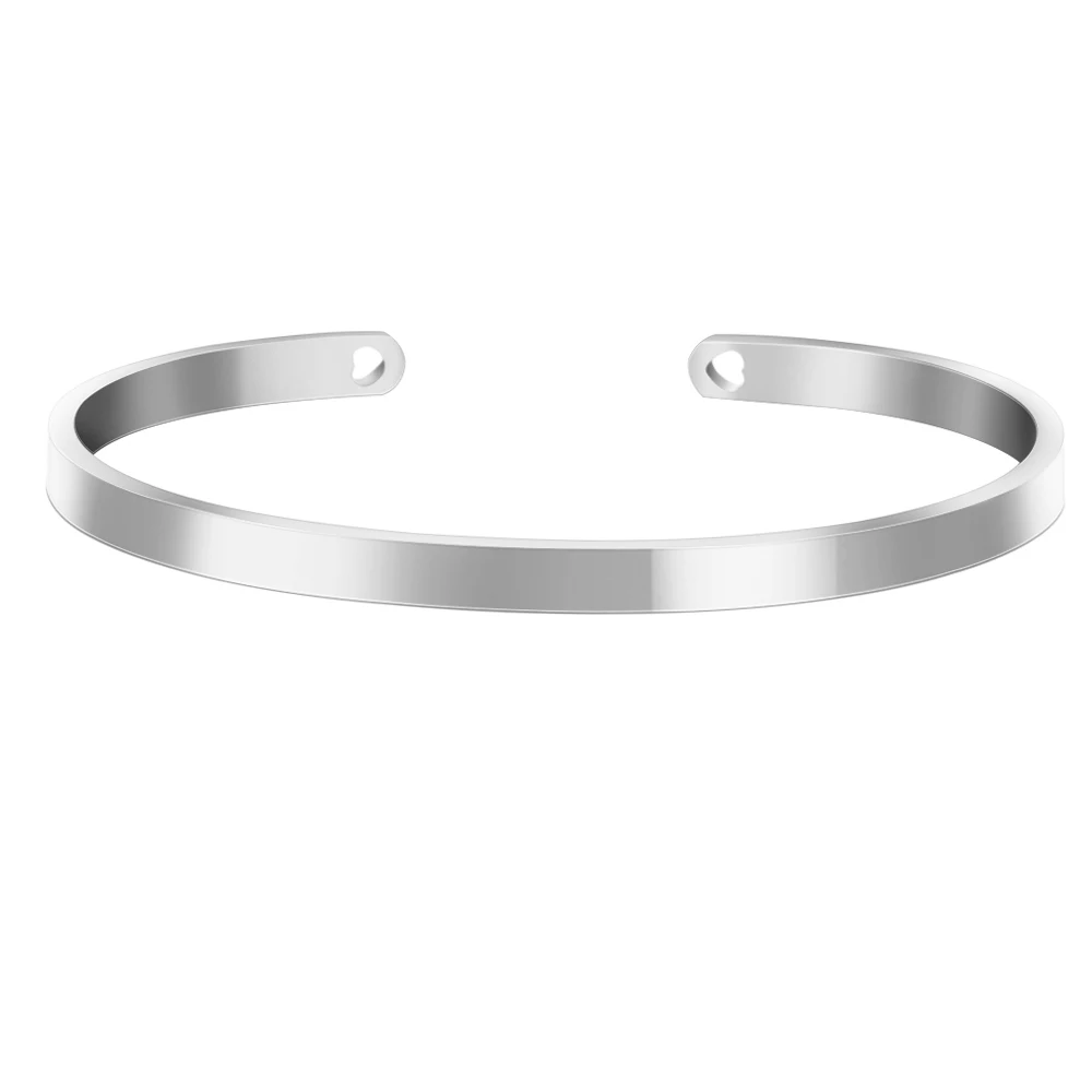 Custom Silver 3 цвета, индивидуальные подарки, идентификационные браслеты для французского рокера, выгравированное имя, браслеты и браслеты из нержавеющей стали, SL-068 - Окраска металла: Custom Silver
