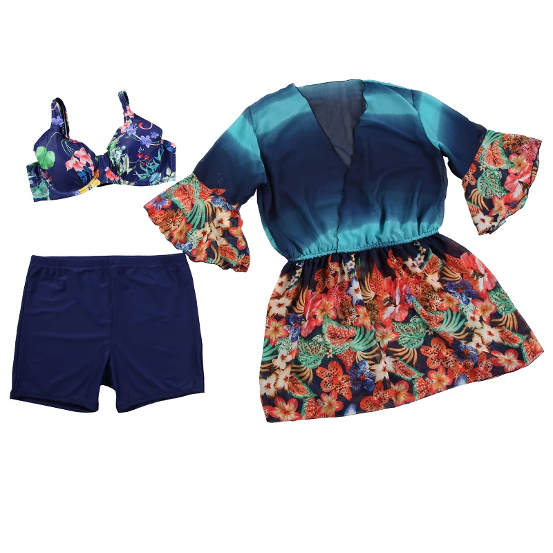 2018 Plus Size Swimwear Push Up Bikini Set Swimsuit Women Beach Wear Big Breasts Female Monokini Biquini Halter Top Bathing Suit |