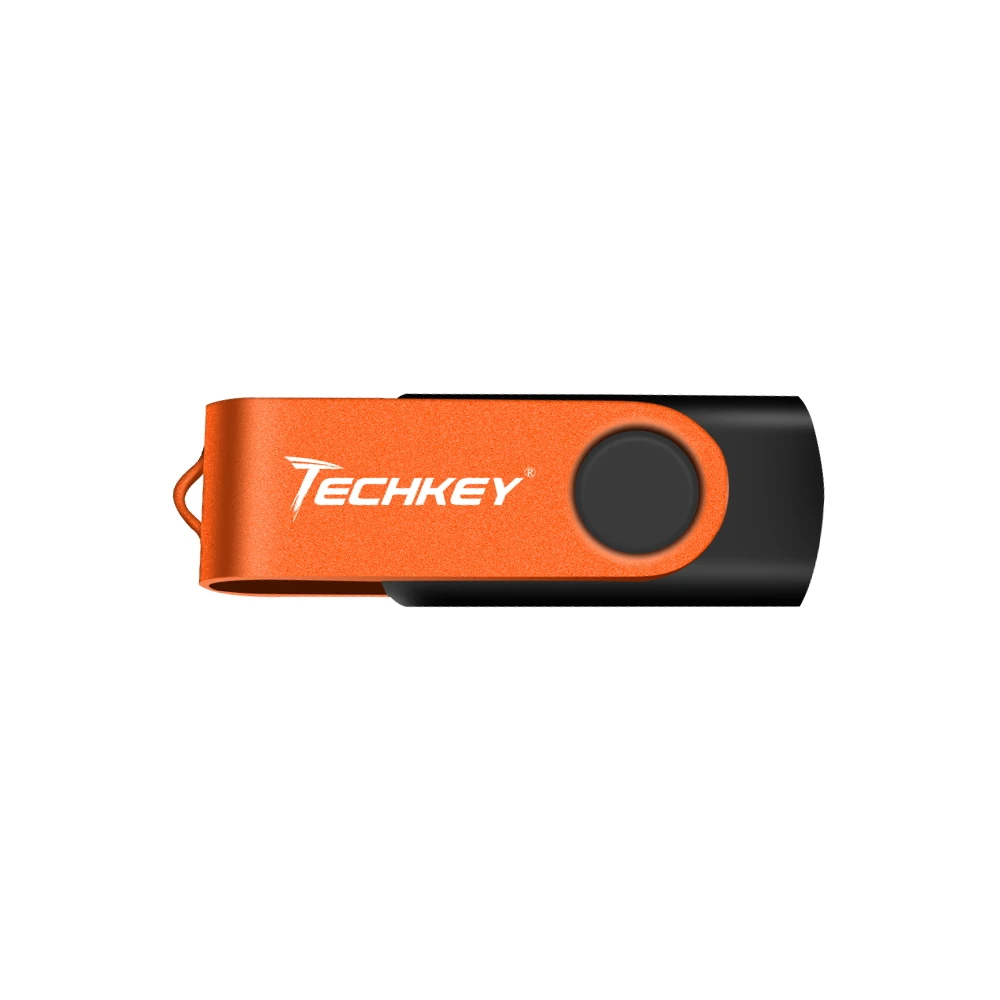 USB флеш-накопитель 32 Гб 128 ГБ флеш-накопитель 64 ГБ TECHKEY pendrive 8 ГБ флеш-накопитель 4 Гб micro cel memoria usb карта памяти в подарок u диск - Цвет: Orange