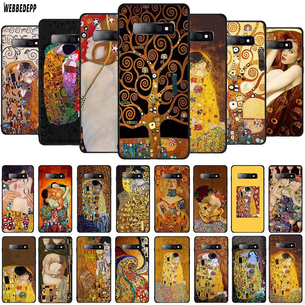 Чехол WEBBEDEPP Kiss by Gustav Klimt из ТПУ для Samsung Galaxy A10 A30 A40 A50 A70 A6 A8 A9 J6 2018 Note 8 9 мягкий