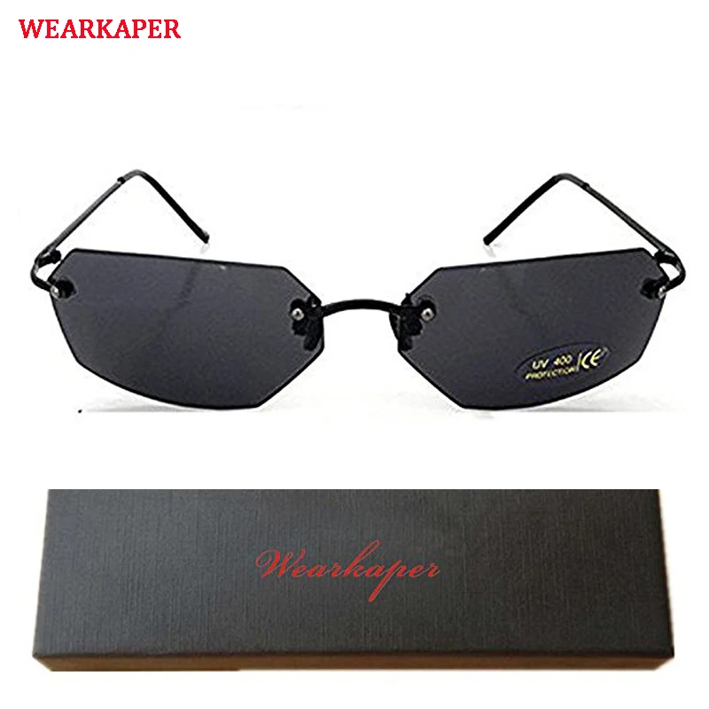 

Smith style Vintage Sun Rilmless glasses Matrix Morpheus Sunglasses Movie Sun Glasses Oculos De Sol Feminino UV Protection