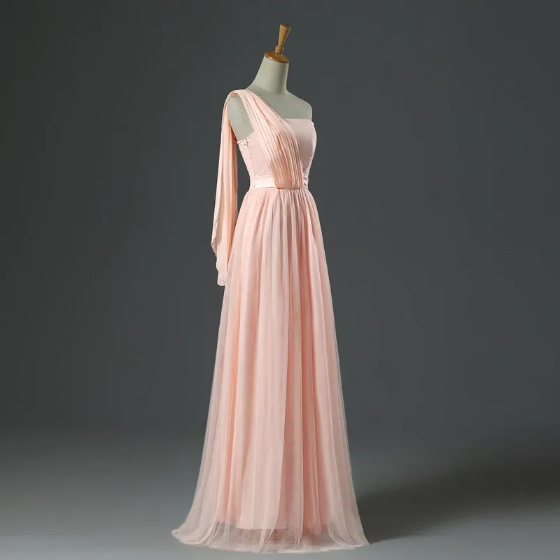 Женское платье на одно плечо v-образный вырез 4 стиля свадебное для вечеринки