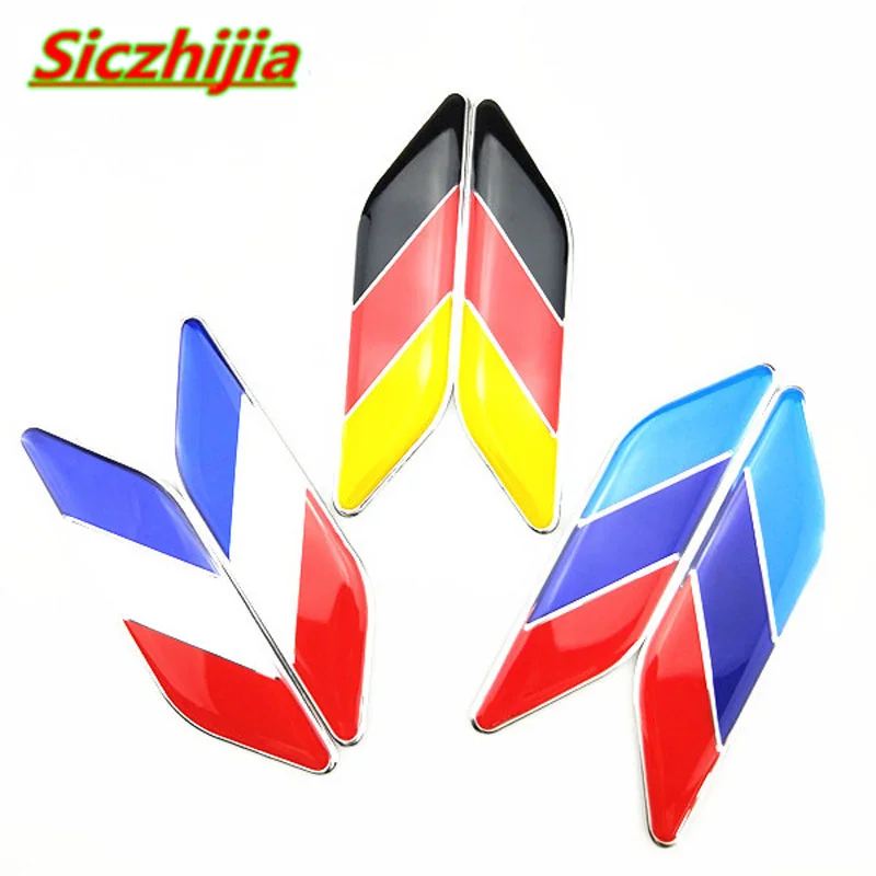 1 пара 3D Автомобильные наклейки с итальянским французским флагом значок знака