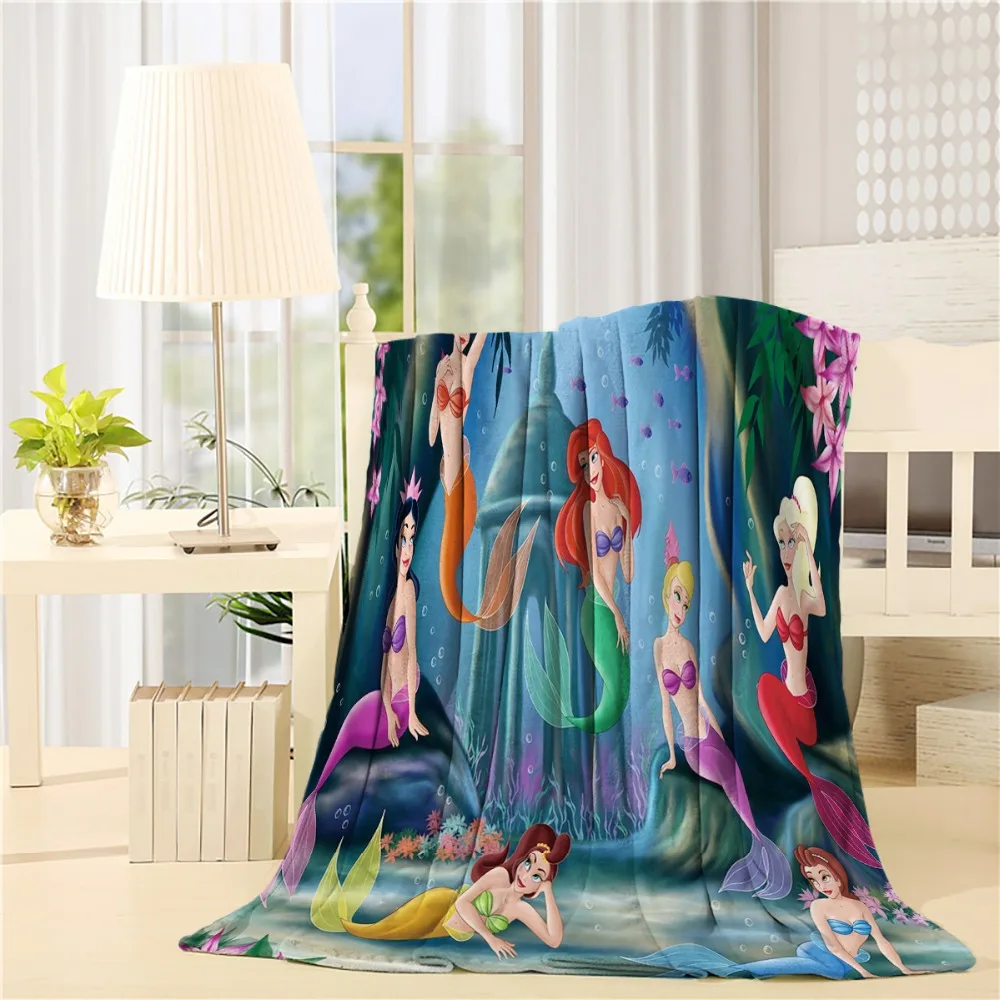 Заказное креативное фланелевое одеяло Русалочка легкое уютное для дивана супер