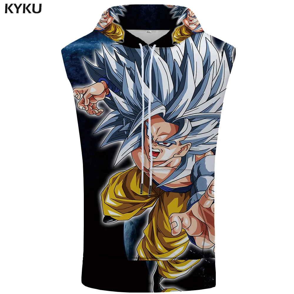 KYKU Dragon Ball Толстовка без рукавов куртка в стиле Гоку молния Стрингер месть рубашки 3D майка для бодибилдинга мужская одежда