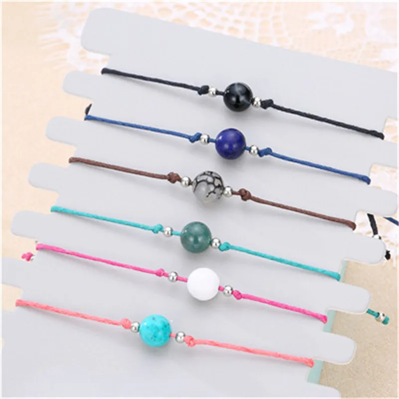 Dayoff Korea Adjustable Rope Chain Round Resin Bracelets Simple Colorful Cute Bead Bracelet Lucky Jewelry B114 | Украшения и