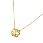 Ожерелье женское с подвеской из нержавеющей стали золотого цвета