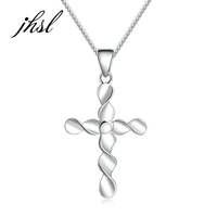 jhsl brand fine jewelry real s925 sterling silver female ladies women cross necklaces pendants